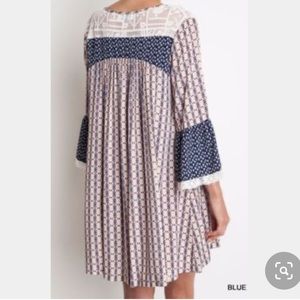 Umgee Boho Floral Lace Blouse Multicolor Small